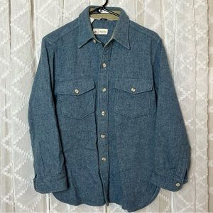 Vintage Woolrich Mens Medium Wool Button Down Camp Shirt